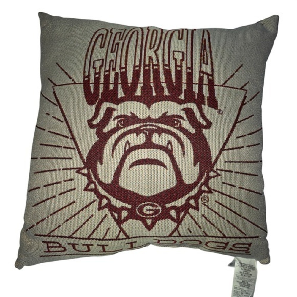 Northwest Georgia Bulldogs Woven Tapestry Pillow 26x26 NCAA UGA‎ Mascot New